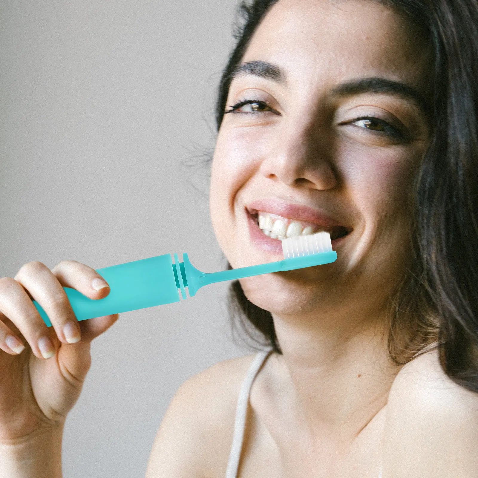 2Pcs Portable Foldable Travel Toothbrush with Soft Fiber Bristles, Ergonomic Handle & Dustproof Hard Case