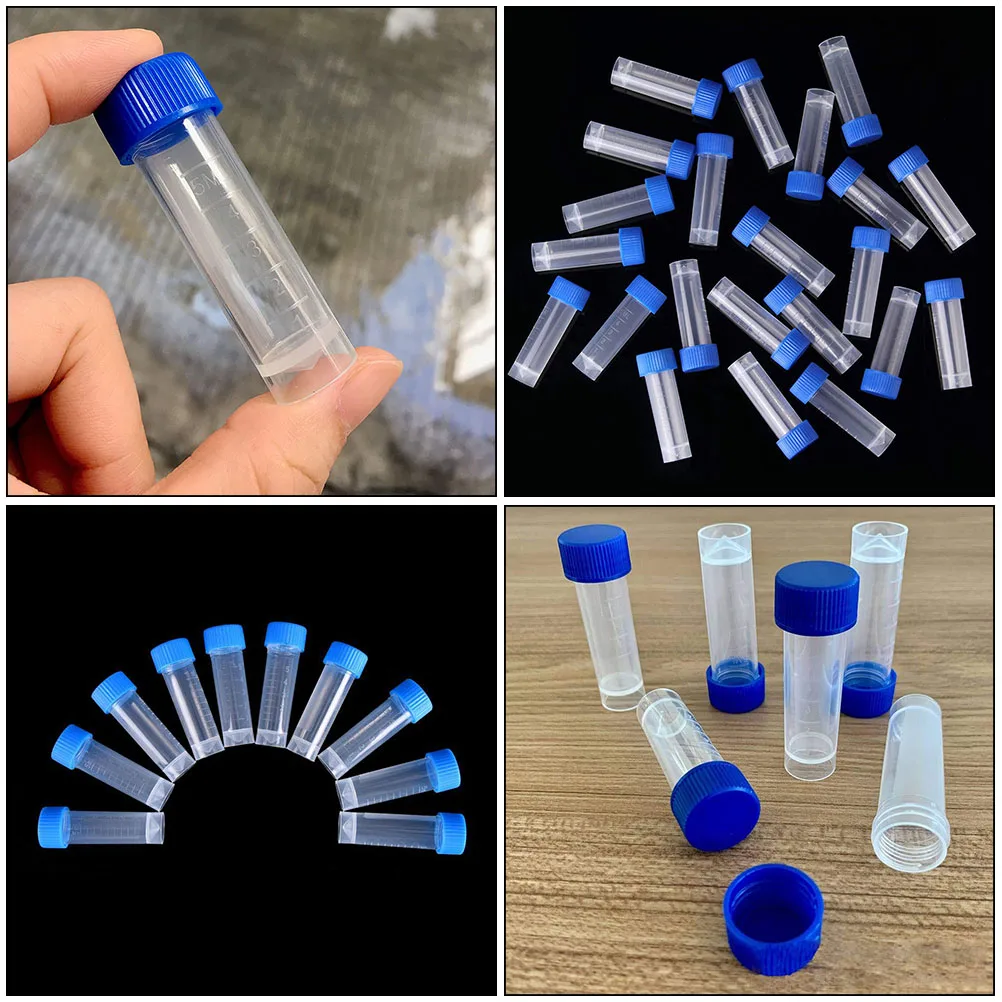 

5 Ml Freezing Sample Tube Small Test with Lids Storage Tubes Vials Screw Caps Lab