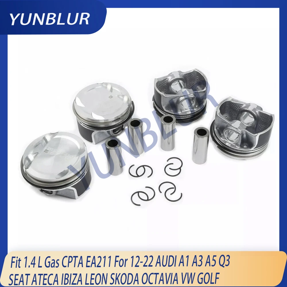 Juego de pistones y anillos de motor STD compatibles con Gas CPTA EA211 de 1,4 L para 12-22 AUDI A1 A3 A5 Q3 SEAT ATECA IBIZA LEON SKODA OCTAVIA VW GOLF