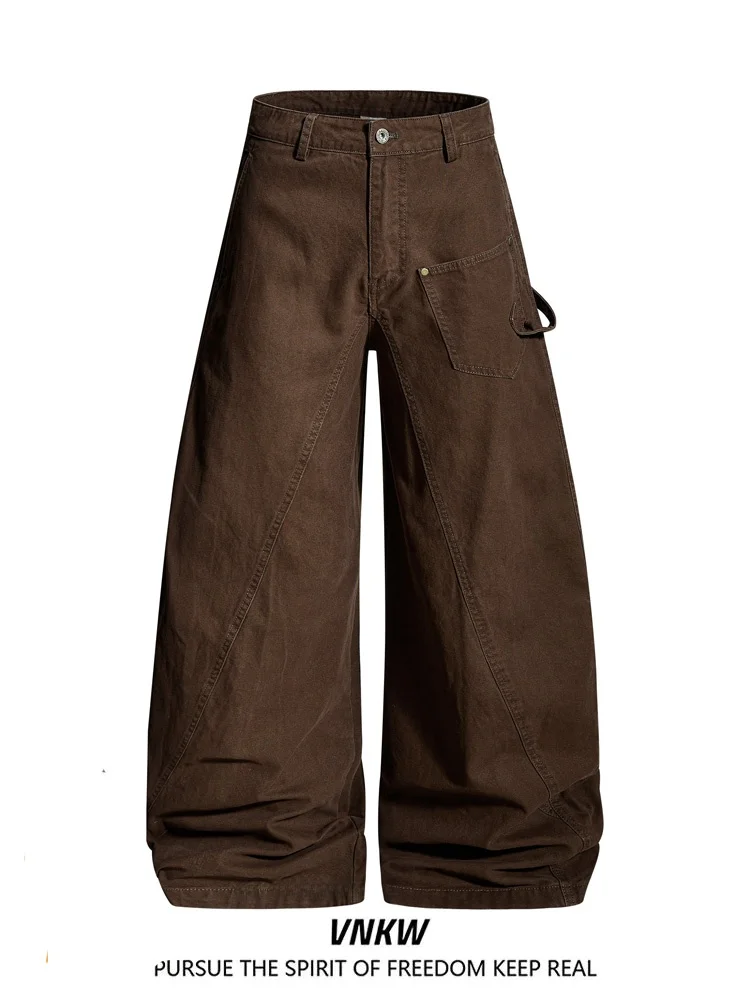 

Брюки-карго Cleanfit Brown Workwear с широкими штанинами, свободного кроя, повседневные, с эффектом изогнутых штанин, унисекс, модные...