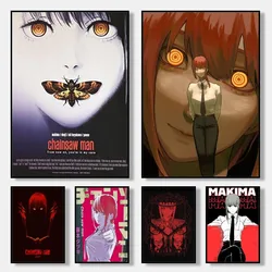Popular Anime Chainsaw Man Makima Canvas Poster Wall Art Picture for Living Room Bedroom Playroom Bar Club Modern Home Decor Pos