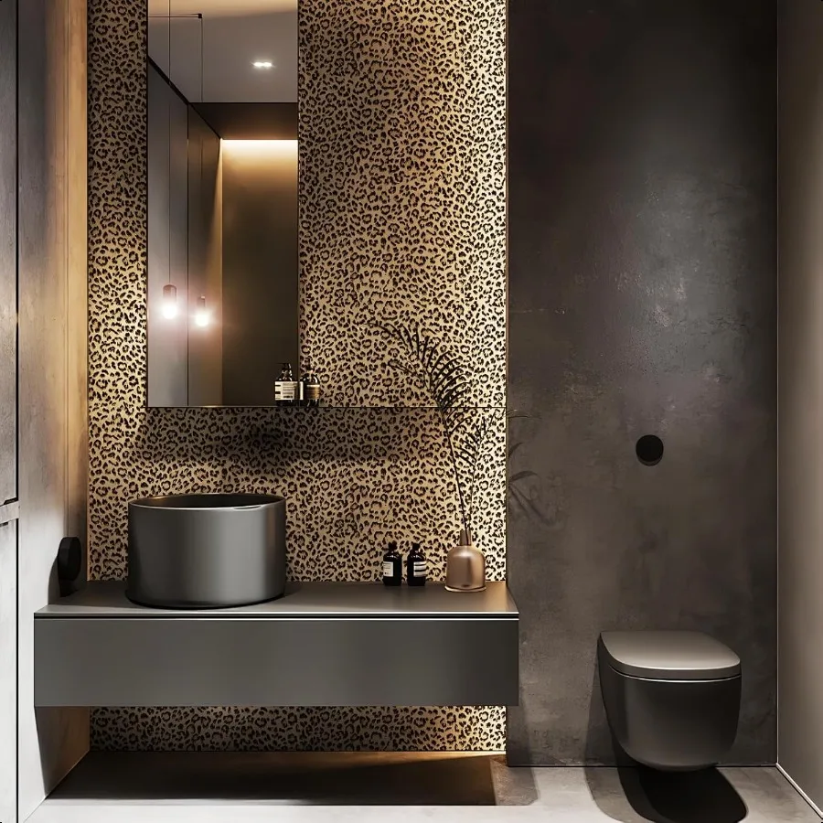Luipaardprint Peel and Stick Wallpaper Waterdicht verwijderbaar zelfklevend structuurbehang Geel Funky Cheetah Contact Pap