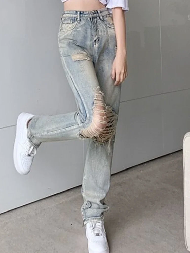 

Джинсы S-3XL, женские винтажные джинсы с высокой талией, универсальные весенние модные повседневные уличные длинные узкие женские джинсы Ulzzang Ins