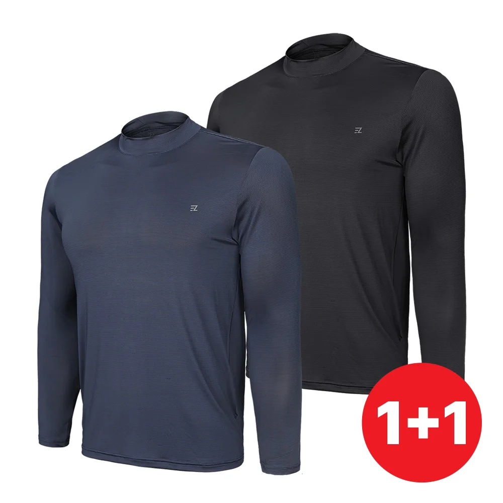 1+1 Cooltex Men's Cold Cooling Half Neck T-Shirt (Si4Op2Lt059M)