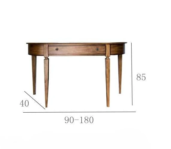 

extremely narrow high-end solid wood entrance cabinet retro entrance table Entrance platform Semi-circular mid-ancient style