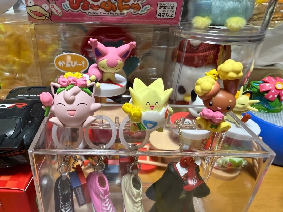 Original Anime Pokemon Warm Spring Sun V2 Toys Jigglypuff Turtwig Buneary Togepi Capsule Toys Cartoon Figure Model Xmas Gifts view 5