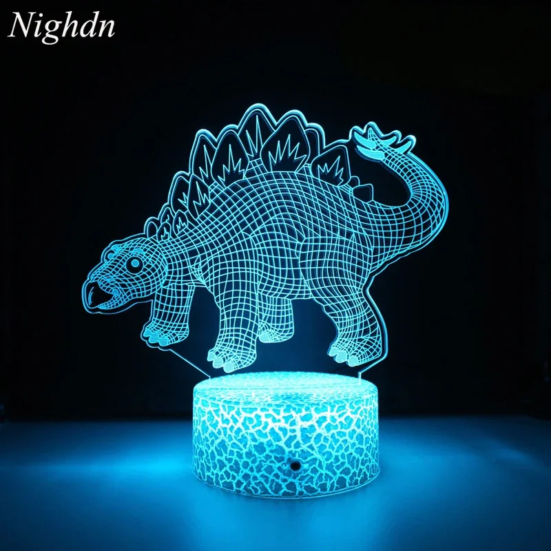 

Nighdn 3D Dinosaur Night Light Kids LED Dinosaur Lamp Lovely USB Acrylic Table Nightlight for Children Gift Lamp Bedroom Decor