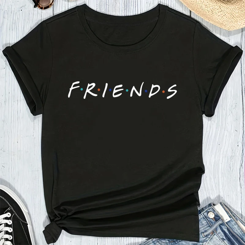 

Best Friends T Shirt Women Fashion Friends Tv Show Funny Cartoon Graphic Harajuku T-shirt Korean Style Clothing Top Female Tee