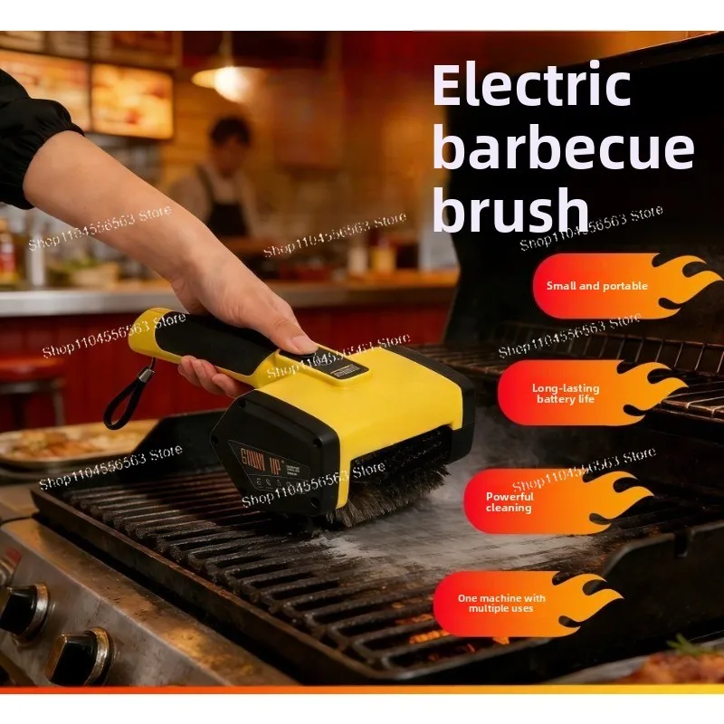 Electric BBQ Brush Household Kitchen Multifunctional Brush Head Wireless Cleaner Outdoor Compact Portable