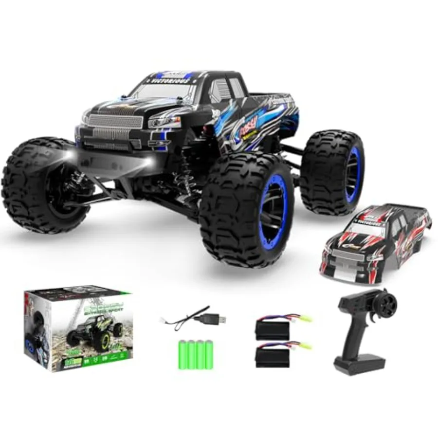 RC Truck 1:16 4x4 All Terrain RC Car for outdoor use, ABS plastic body, black, 40KPH high speed with full proportional control
