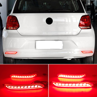 2PCS LED Reflector light For Volkswagen VW Polo 2014 2015 2016 2017 2018 Rear Fog Lamp Bumper Light Brake Light Turn Signal