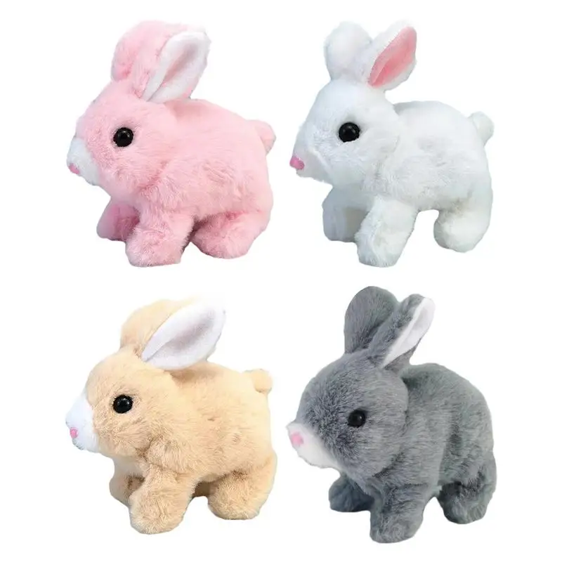 

Hopping Easter Bunny Toy Children's Electronic Hopping Rabbit Realistic Walk and Talk Bunny for Car Home Outdoors and School