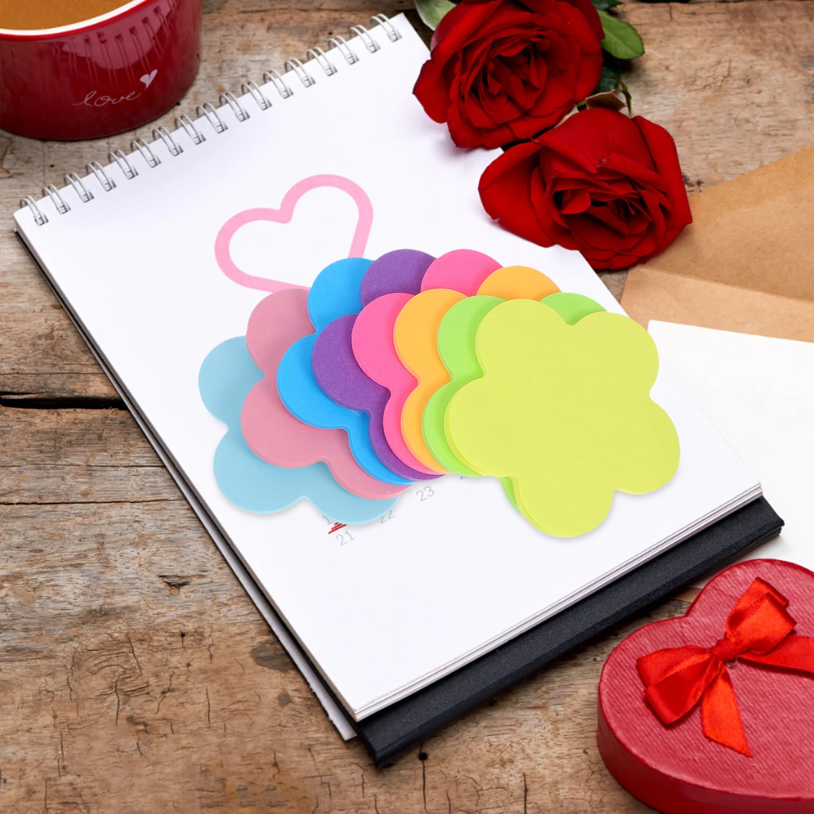 

16 шт., липкие блокноты с цветочным дизайном, сильная адгезия, долговечные вкладки для книг, тетради, маркеры страниц для офиса, школы, дома