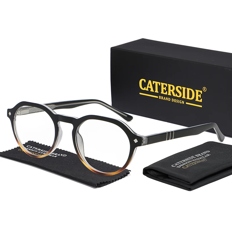 

CATERSIDE Retro Round Glasses Frames for Men Fashion Brand Designer Prescription Optical Women Glasses Frame Myopia Simple Style