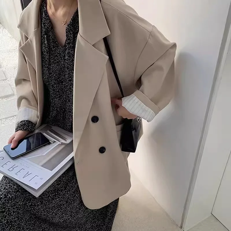 

High end Coffee Colored Suit Jacket for Women Spring and Autumn 2024 New Casual Internet Celebrity Fried Street Loose Small Suit