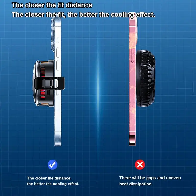 Cellphone Radiator 3 Speeds Smartphone Cooling Fan Phone Semiconductor Radiator Portable Phone Cooler For Live Streaming Outdoor