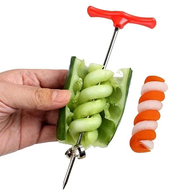 1/2PCS Stainless Steel Spiral Vegetable Cutter for Cucumbers Carrots Twists - Kitchen Food Spiralizer Tool