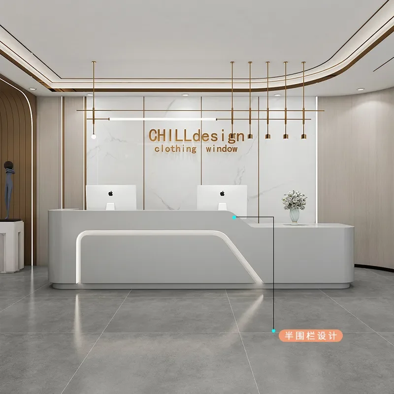 for Company Front Desk Reception Counter Simple Painted Checkout Table for Beauty Salon Bar Hair Salon Hotel Dental Clinic