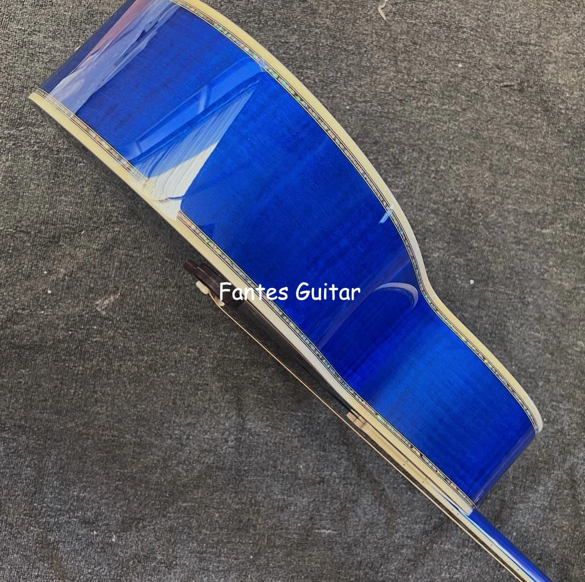 Custom 43 Inch Solid Flamed Maple Back Side Folk Classic Acoustic Guitar in Blue