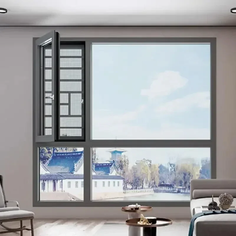 

l Waterproof Aluminium Casement Window with Tempered Glass Soundproof Heat Insulation Horizontal Opening Premium Alloy Frame