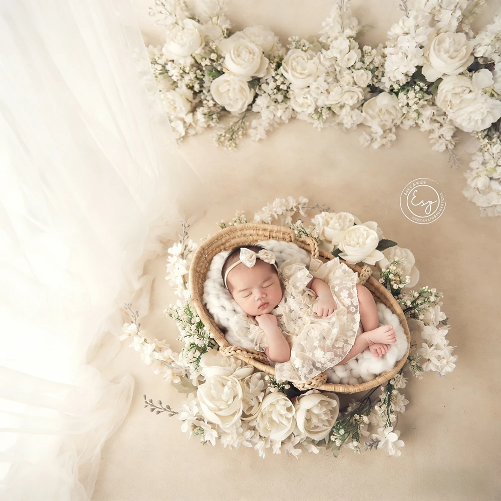 Newborn Photography Props Lace Ruffle Romper Baby Photo Props and Outfits Baby Girl Clothes Newborn Size