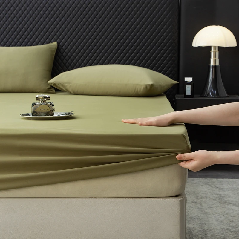 3PCS Fitted Sheet Set Eucalyptus Lyocell Fiber Mattress Cover With Deep Pocket Silky Summer Cool Bed Linens US Full Queen King