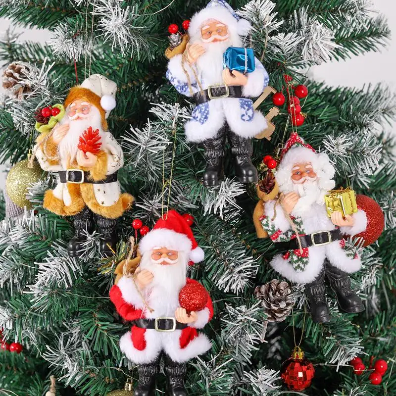 

Christmas Tree Ornaments Merry Christmas Santa Claus Doll Toy Decoration For Home Xmas Happy New Year Gift Cristmas Creative Toy