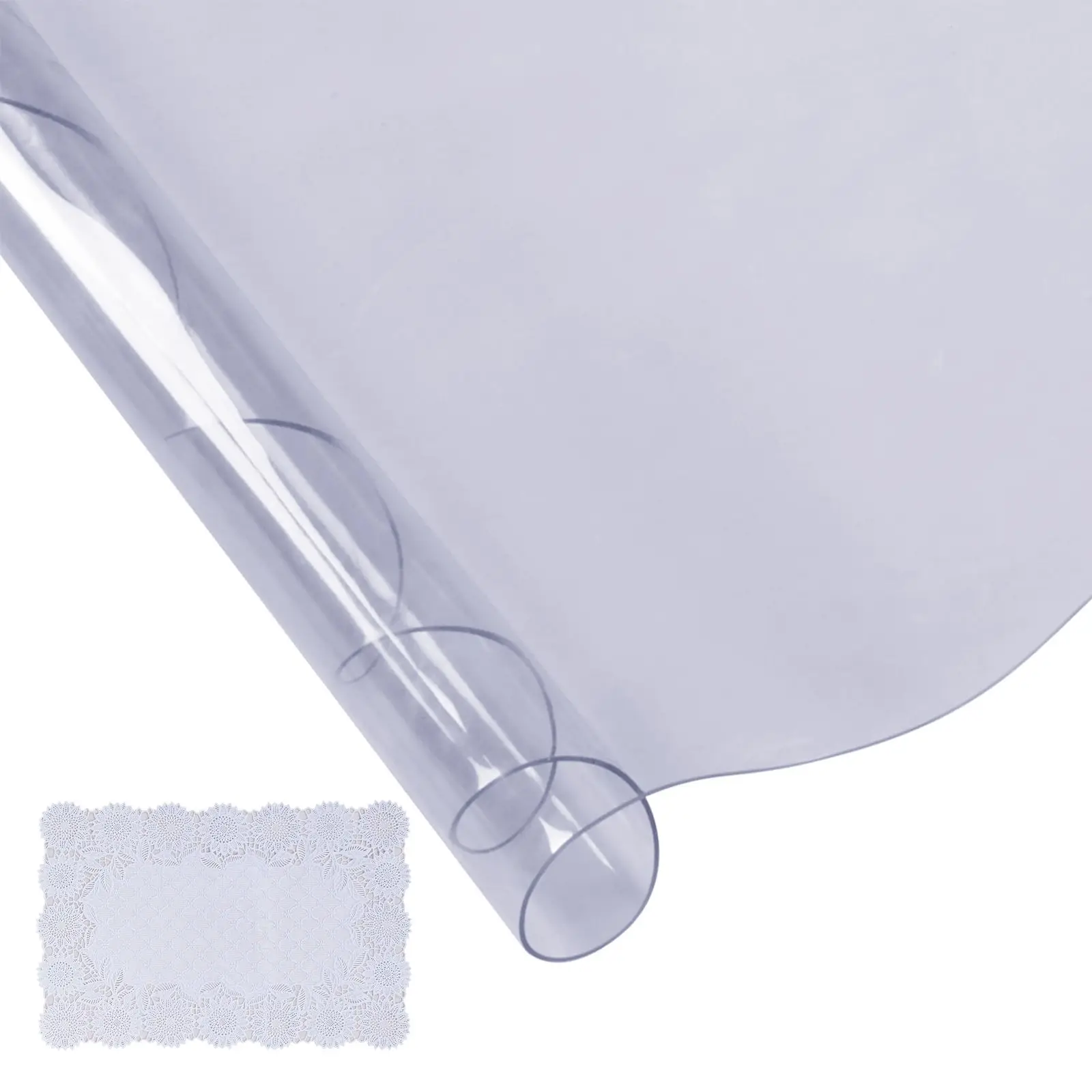 Clear Table Cover Protector, 48 inch/1230 mm Round Table Cover, 1.5 mm Thick PVC Plastic Tablecloth, Waterproof Desktop Protector for Writing Desk, Coffee Table, Dining Room Table