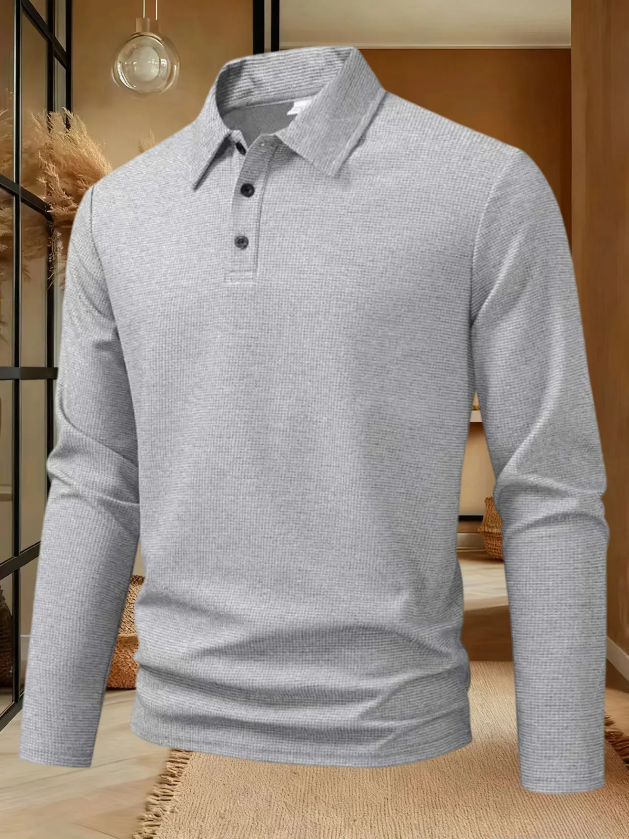 2026 New Men's Business Casual Long-Sleeved Solid-color Polo Shirt - Summer Fashion, Breathable, Comfortable and Versatile Top