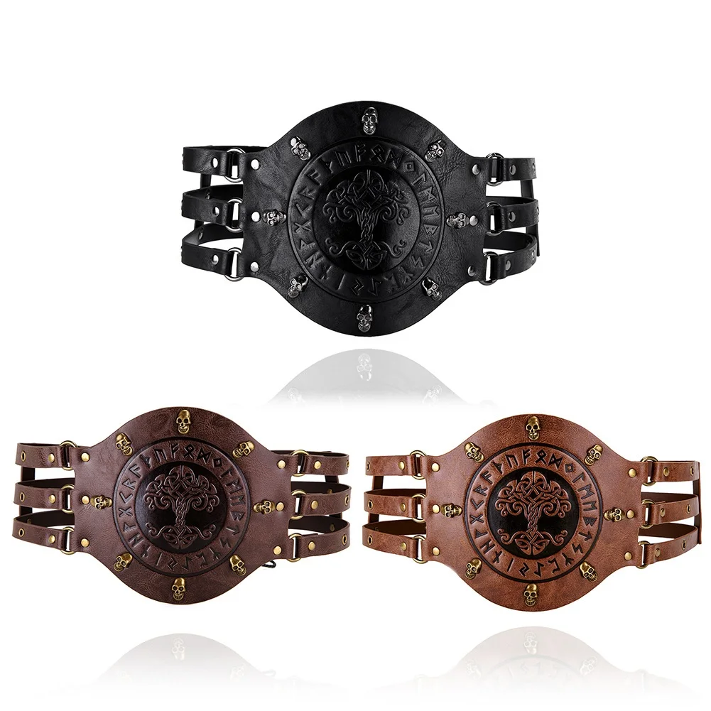 Medieval wide corset belt, Viking pirate knight costume, pu leather accessory for men, waist belt, larp warrior view 2