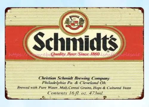 elegant home decor SCHMIDTS BEER metal tin sign