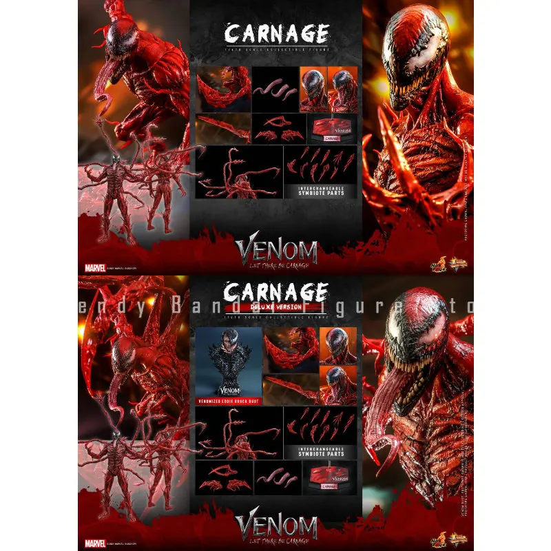 In Stock HotToys 1/6 MMS619/MMS620 Carnage Venom 2 Carnage Action Figure Toy Gift Model Collectible