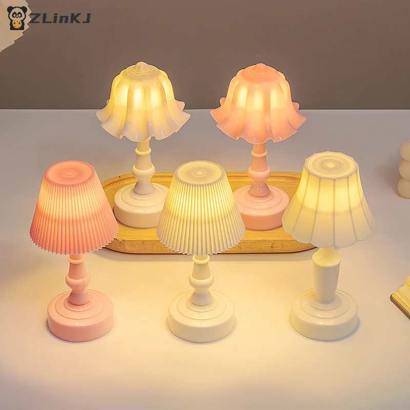 ▶ 1 SZT. Miniaturowa lampka stołowa w kształcie pączka kwiatu do domku dla lalek w skali 1/12, lampka nocna, meble, model domu, dekoracja, zabawka, akcesoria do domku dla lalek