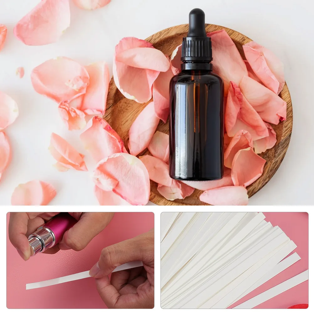 200 Pcs Perfume Essential Oil Test Paper Fragrance Tester Strips Blank Tester Strips Eco Friendly Safe Soy Ink Aromatherapy