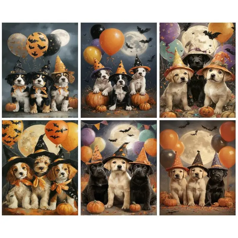 

CHENISTORY 5D Diamond Embroidery Halloween Dog Animal Rhinestone Picture Diamond Painting Cross Stitch Hobby DIY New Arrival