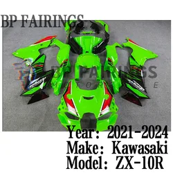For KAWASAKI ZX-10R 2021 2022 2023 2024 Motorcycle Fairings Injection Mold Painted ABS Plastic Bodywork Kit set Green