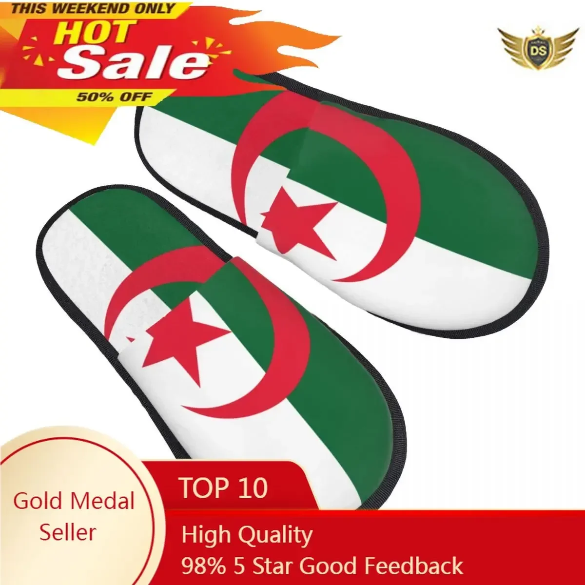 

Flag Of Algeria Slipper For Women Men Fluffy Winter Warm Slippers Indoor Slippers