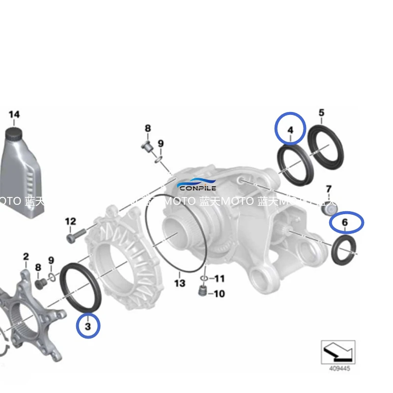 1pc for BMW Rear Tooth Cover Oil Seal R1200GS/ADV/RT/K1200R/1300/Latte Model Series