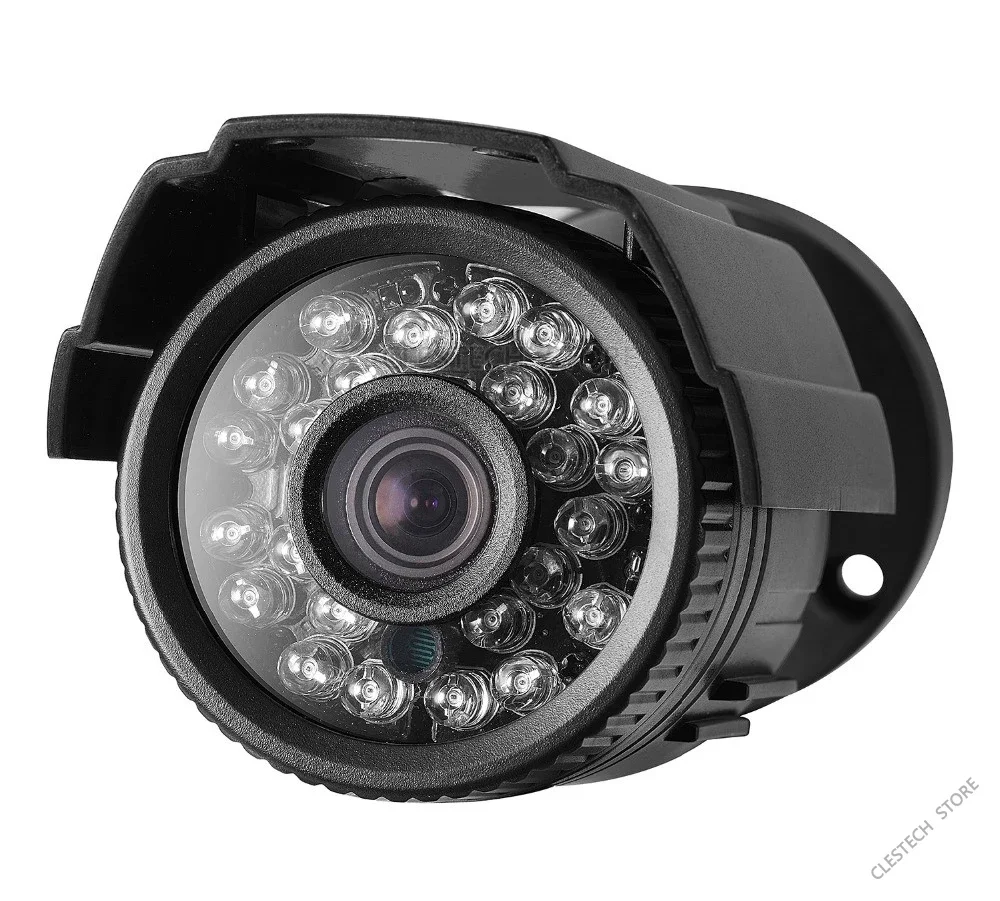 Imagem -02 - Câmera Cctv Mini Impermeável com Suporte Cctv ao ar Livre Visão Noturna ir Monitoramento de Cores Analógico Segurança para Casa com Suporte Real 1200tvl hd