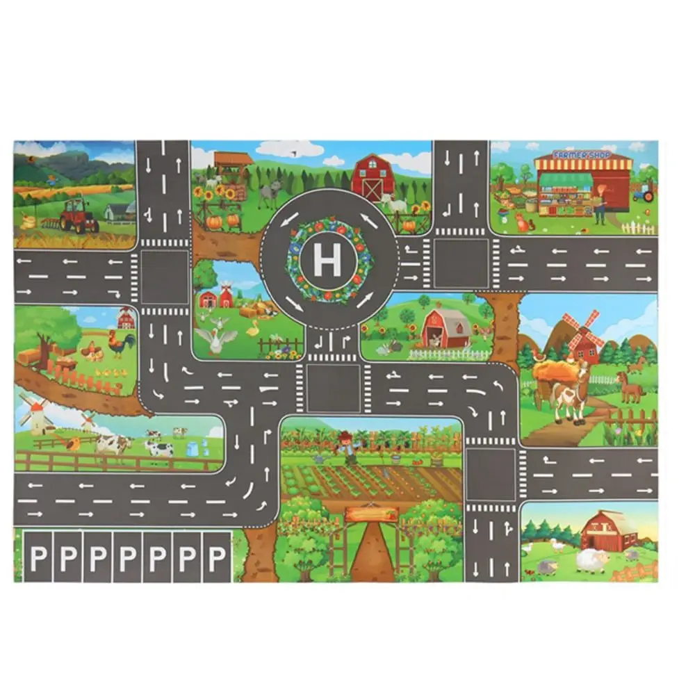 

Car Map Baby Play Mat Car Climbing Mats Road Carpet Playmat DIY Traffic Road Signs City Parking Lot Roadmap Climbing Mats Toys