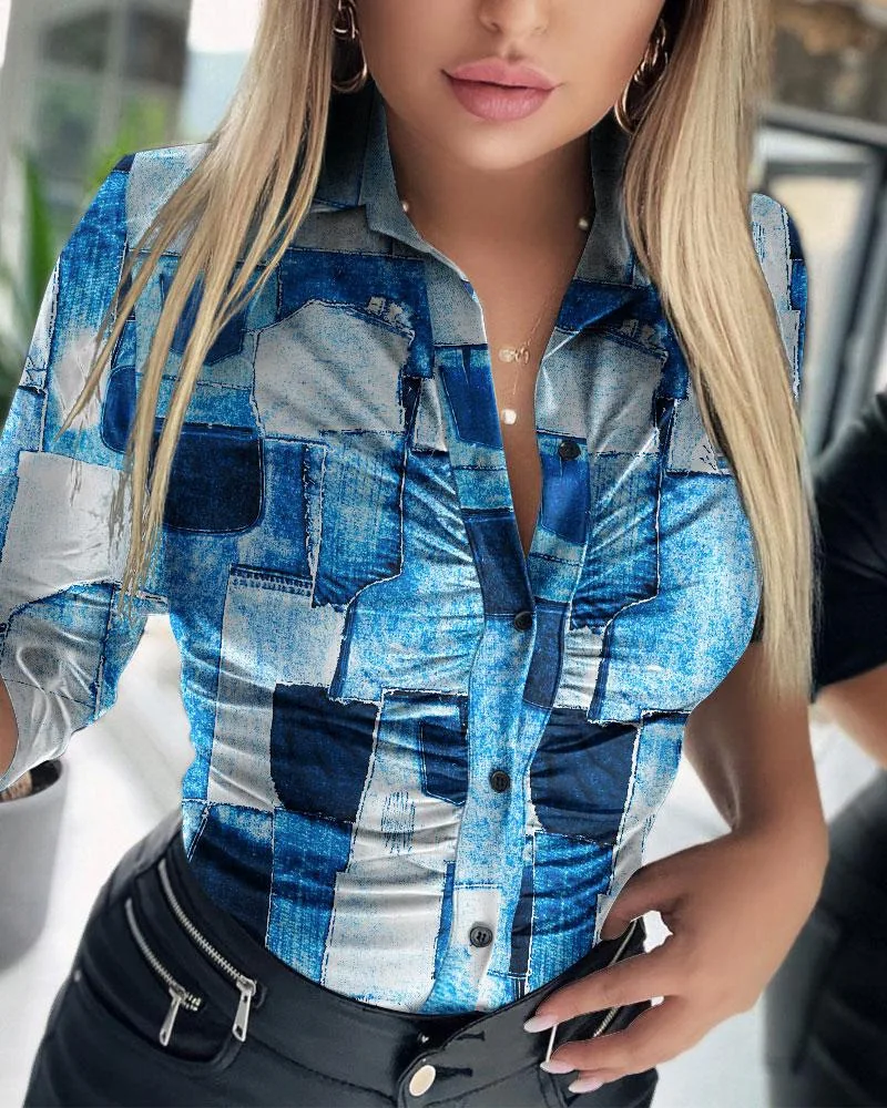 Women Solid Pu Leather Blouses 2023 New Spring Autumn Turn-Down Collar Button  Shirts Ladies Casual Ruched Long Sleeve Blouse