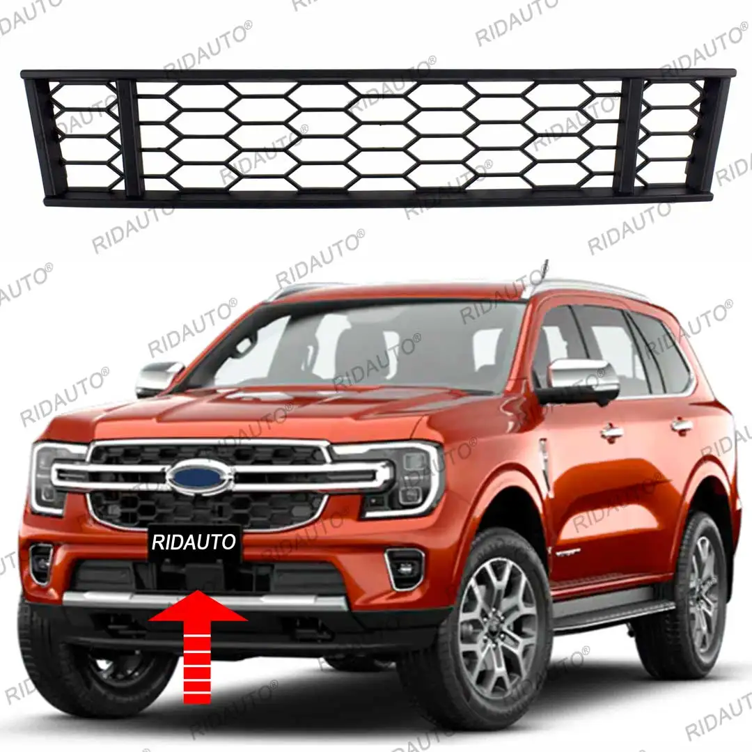 المصد الأمامي السفلي شبكة مصبغة المصد الصغير ملحقات الشواية لفورد ايفرست 2023-2025 + شاحنة بيك اب الشوايات ABS البلاستيك مصبغة #3