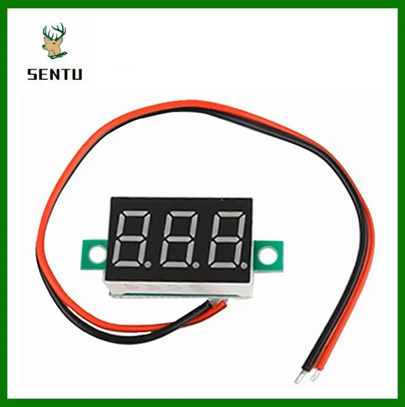 Mini 0.36 Inch DC 0-30V Voltmeter Red Blue Green 3 Wires 4 Digits LED Motorcycle Digital Voltmeter Tester Digital Display Meter