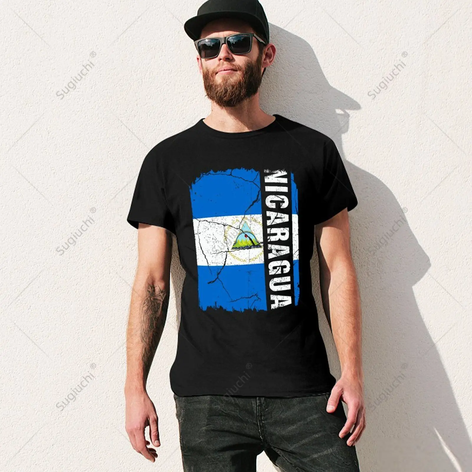 Unisex Men Vintage Nicaraguan Flag Nicaragua Pride Roots Heritage Tshirt Tees T Shirts Women Boys 100% Cotton T-Shirt