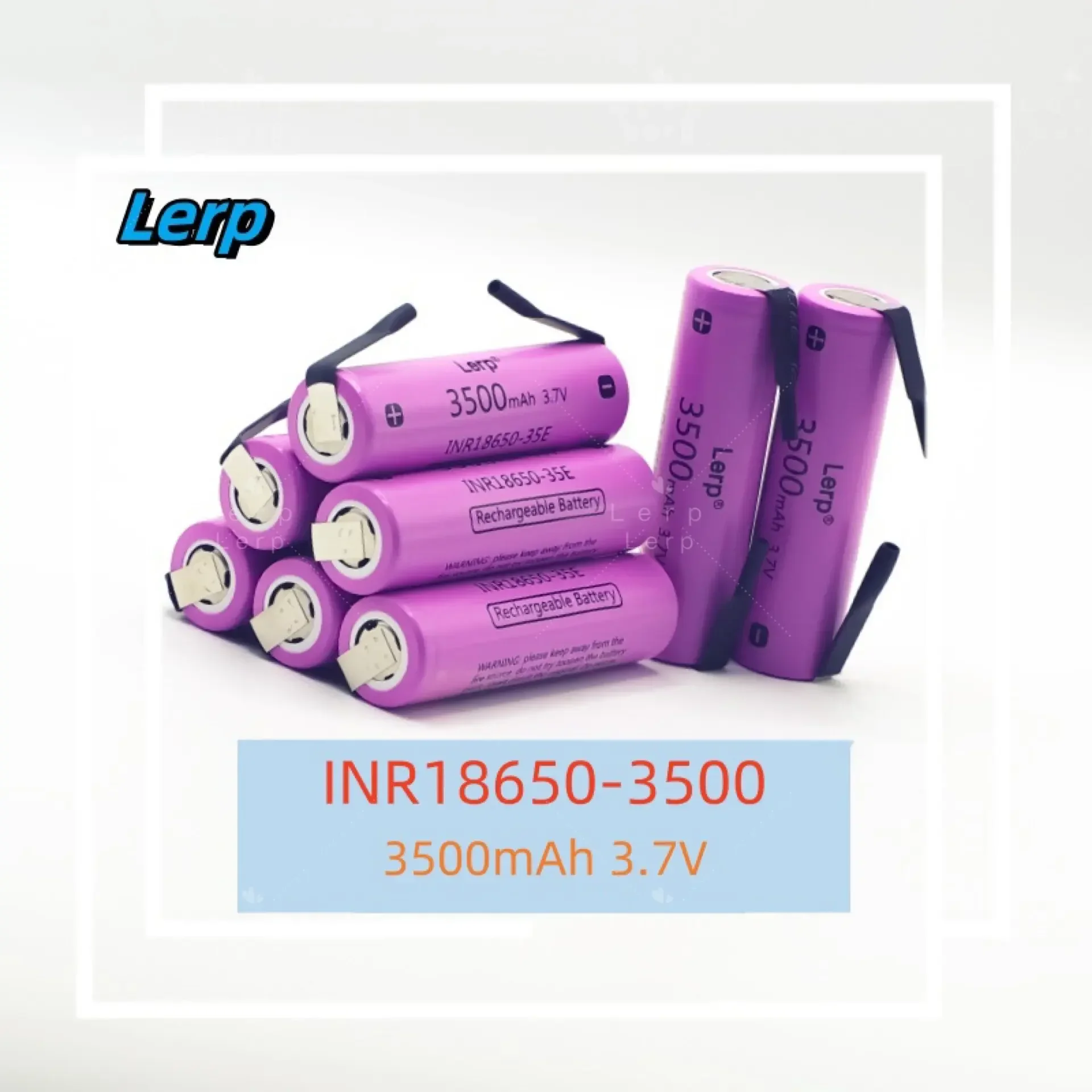 Rechargeable 18650 35E Lithium Ion Battery 3.7V 3500mAh High Power Discharge 20A High Current DIY Nickel Strip