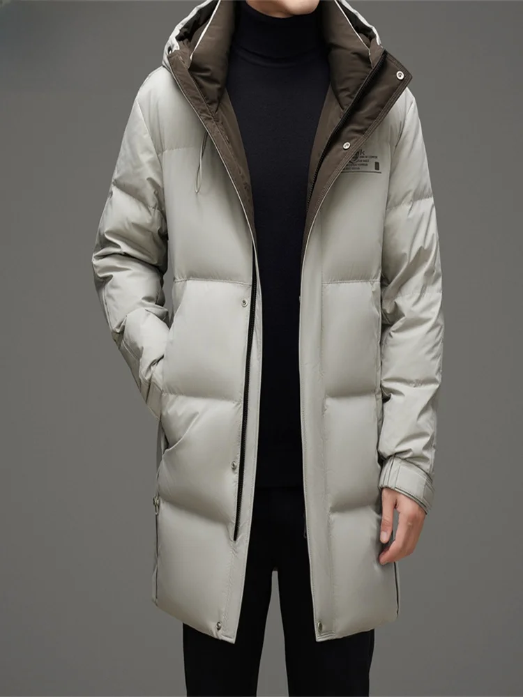 

TUCANO Winter New Men's down Jaet Mid-Length Thi Warm Cold-resistant Hooded Faion Outerwear Polyester Fiber ell