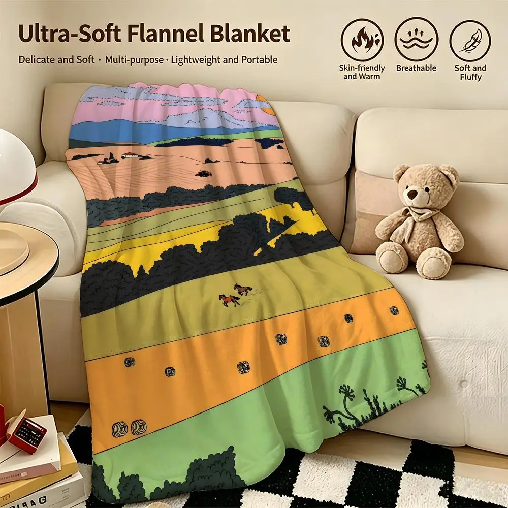 artist C-Cosmo Danchin Hamard-d Throw Warm Soft Flannel Blanket, Multi-use for Sofa Bed Camping Travel Nap