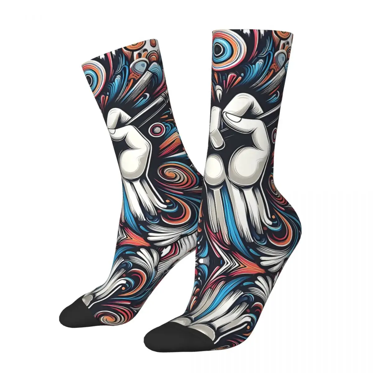 Crazy compression Creative Force Artistic Expression Sock for Men Harajuku Quality Pattern Crew Sock Novelty