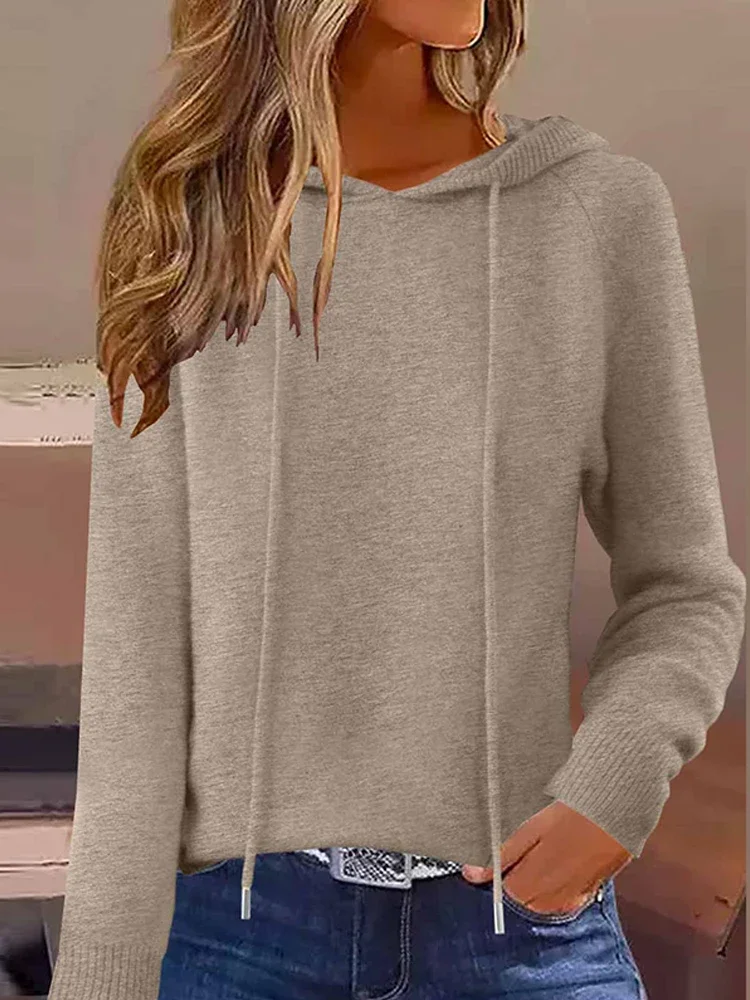 2025 جديد الخريف الشتاء الصوف هوديس سترة المرأة عادية كم طويل محبوك البلوز الإناث البلوزات بلوزة عصرية القمم