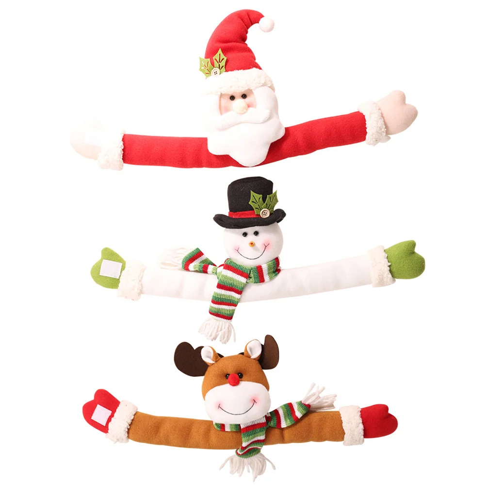 

Christmas Curtain Buckle Snowman Shape Decorative Cartoon For Window Home Party Xmas Decoration Festive Theme
